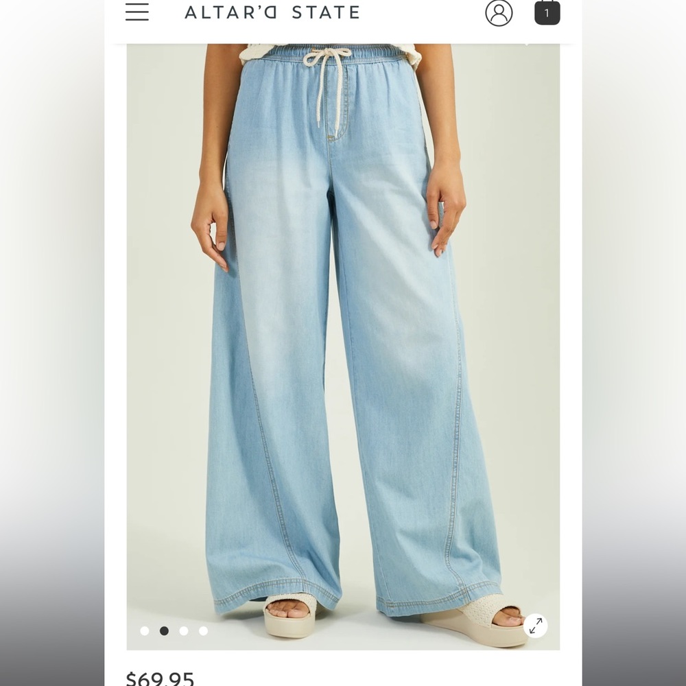 Altard state Wide leg Cotten denim pants size large
